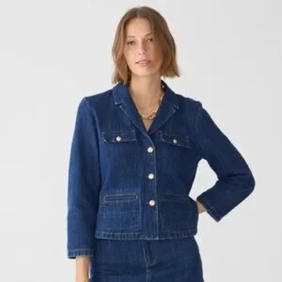 J.Crew Denim blazer-jacket in resin wash NEW - Picture 1 of 7